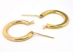 Sturdy Hoop Earrings in 14KT Yellow Gold