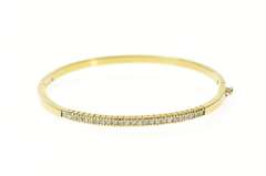 10K Yellow Gold 0.62 Ctw Diamond Channel Oval Bangle Bracelet