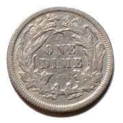 1873 Open 3 Seated Dime