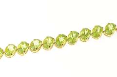 14K Yellow Gold Oval Peridot Classic Statement Tennis Bracelet