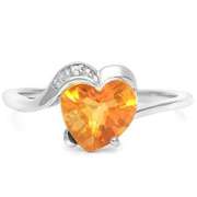 STERLING SILVER HS 8MM DARK CITRINE & RING