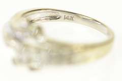 14K White Gold Wavy Tiered Diamond Bypass Statement Ring