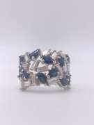 14kt Gold, Blue Sapphire & Diamond Ring