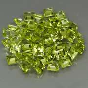 Princess cut Unheated! 7.13ct 3mm Peridot set