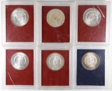 Lot (6) MS60 & MS65 1879-1897 Morgan Silver Dollars - Graded PICC