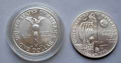 1989 Congress and 1992 Columbus Unc Silver Dollar
