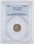 MS64 1840 Seated Liberty Half Dime - No Drapery - Graded PCGS