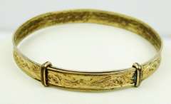 Vintage Gold-Filled Engraved Baby Bangle Bracelet