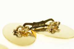 18K Yellow Gold Emerald Cut Syn. Ruby Retro Oval Men's Cuff Links