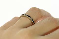 10K White Gold 1.04 Ctw Art Deco Diamond Sapphire Wedding Ring