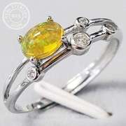 AUSTRALIAN OPAL & WHITE SAPPHIRE STERLING SILVER ADJUSTABLE OPEN RING 0.30 CT AUSTRALIAN OPAL STERLING SILVER RING