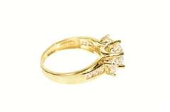 14K Yellow Gold Three Stone Classic Travel Engagement Ring