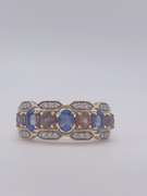 14kt Gold Tanzanite, Sapphire, & Diamond Cocktail Ring