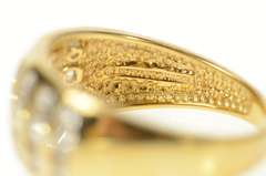 14K Yellow Gold Graduated Striped Channel CZ Statement Band Ring