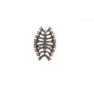Interesting Sterling Silver Ring with White Gemstones