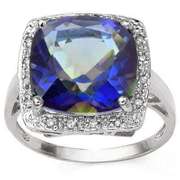6.84 CT BLUE MYSTIC GEMSTONE & STERLING SILVER RING