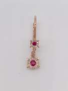 14kt Solid Gold Ruby & Diamond Earrings