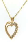 Powerful Yellow Gold Diamond Heart Necklace