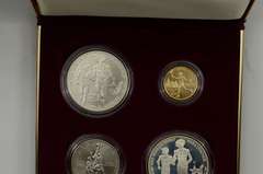 1996 Atlanta Olympic Games 4 Coin Set - GOLD & SILVER $1.00 $5 PR Unc
