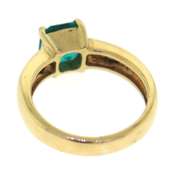 Spectacular 18kt Square Emerald Cut Emerald and Diamond Ring