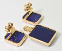 Gorgeous 18K Lapis Pendant and Earrings Set