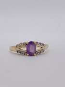 10kt Gold , Amethyst, & Diamond Ring