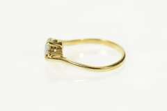 10K Yellow Gold Opal Diamond Accent Classic Bypass Ring