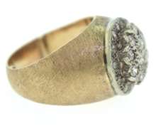 Elegant Yellow Gold Men's Diamond Cluster Ring