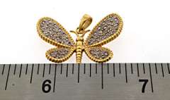 Sparkling 14kt Diamond Butterfly Pendant