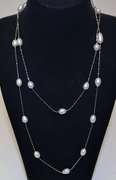 White Pearl Station Necklace