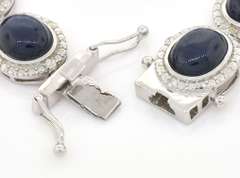 Sparkling 39.79CTW Star Sapphire & Diamond Bracelet in Sterling Silver