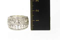 18K White Gold Ornate Tiered Diamond Graduated Statement Ring