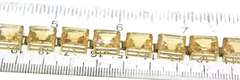 Handsome Yellow Gold Emerald Cut Citrine Bracelet