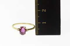 14K Yellow Gold Oval Tourmaline Diamond Accent Statement Ring