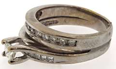 Dazzling 14kt Diamond Ring and Band Set