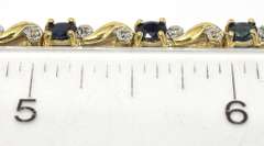 Elegant Sapphire & Diamond Accent Bracelet in 14KT Yellow Gold