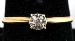 Sweet Diamond Solitaire Ring in 14KT Yellow Gold
