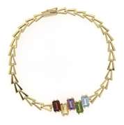 Fabulous Multi Colored Gemstone Yellow Gold Bracelet