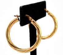 Nice Twisted Hoop Earrings in 14KT Yellow Gold