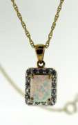 Sterling Silver Gold Plated Opal Color Pendant Necklace