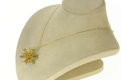 14K Yellow Gold 1960's Turquoise Pom Pom Geometric Ball Charm/Pendant