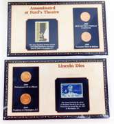 6 US History Stamp & Coin Collector Panels
