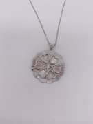 14kt Solid White Gold Pendant Necklace