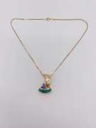14kt Yellow Gold Tanzanite & Opal Pendant Necklace