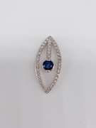 14kt Gold, Blue Sapphire, & Diamond Pendant