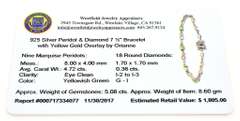 Delightful Peridot & Diamond Bracelet in Vermeil