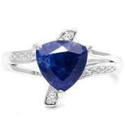 STERLING SILVER 1.60. CT ENHANCED SAPPHIRE & COCKTAIL RING
