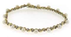 Gorgeous Pearl and Diamond Yellow Gold Bracelet