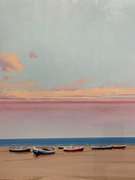 Boats Resting on the Beach Painting