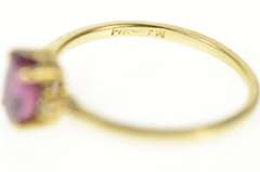 14K Yellow Gold Oval Tourmaline Diamond Accent Statement Ring